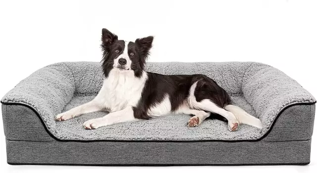 Orthopedic Dog Bed, Bolster Couch Bed for Large Dogs, Removable Washable Cover P