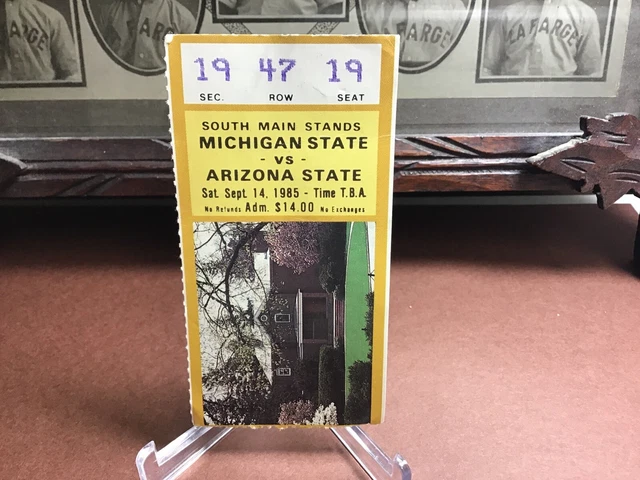 Vintage Michigan State Vs Arizona State 9/14/1985 Football Ticket Stub