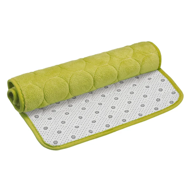 Tappeto da bagno in pile corallo 15,7"" x 24"" tappetini lavabili antiscivolo - verde