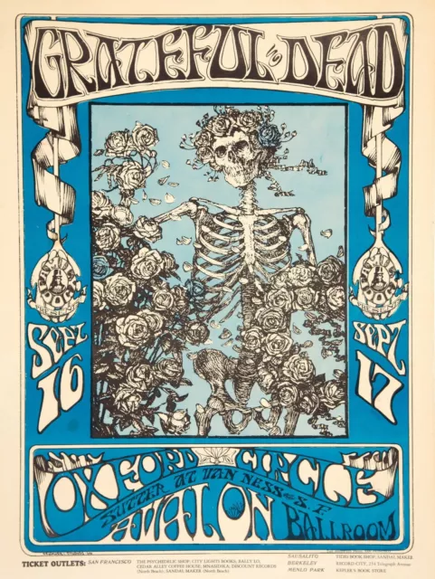 1966 Grateful Dead Concert Poster NEW Metal Sign: San Francisco Avalon Ballroom