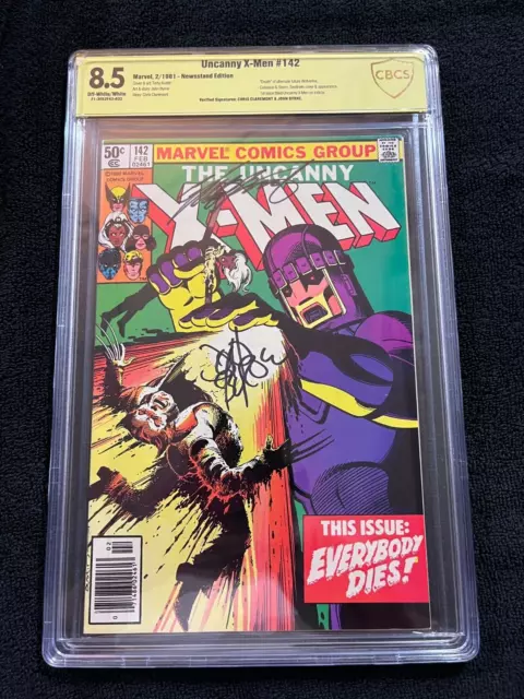 Uncanny X-Men #142 CBCS  8.5 newsstand Signed By Chris Claremont + John Byrne