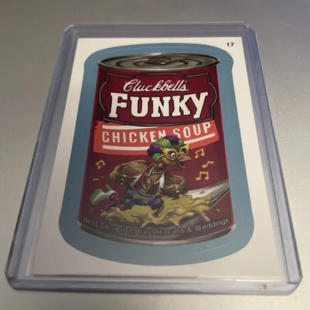 2013 Topps Wacky Packages Cluckbell's Funky Soup BLUE BORDER Sticker #17 (CL6)