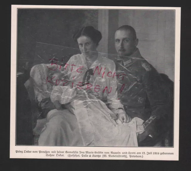Bildnis 1915, Prinz Oskar v. Preußen, Ina Marie Gräfin v. Ruppin WWI