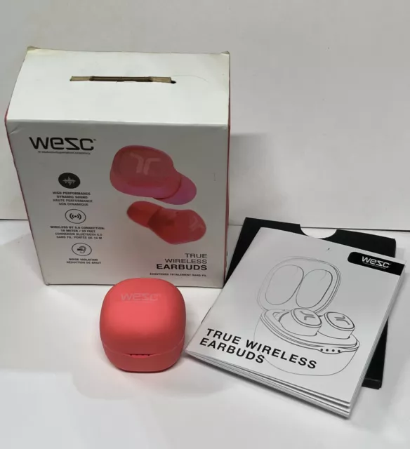 WeSC True Wireless Earbuds - Pink With Box & Manual