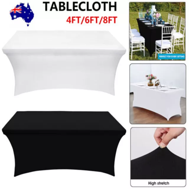 4ft 6ft 8ft FITTED Table Cloths Trestle Tablecloth Wedding Rectangle Table Cover