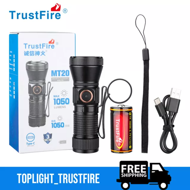 Trustfire MT20 EDC Taschenlampe 1050 Lumen Mini USB Wiederaufladbare Magnetische