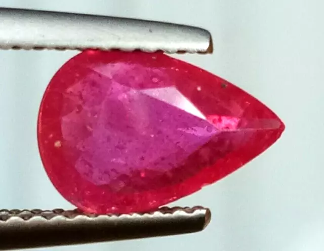 1.63 Cts Amazing Luster Pinkish Red Natural Mozambique Ruby Pear Loose Stone