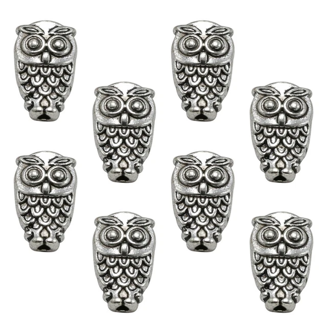 50 Stück Eule Perlen Anhänger Legierung Charms DIY Schmuck Herstellung Zubehör