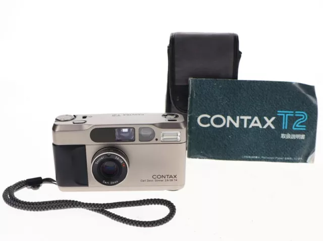 Contax T2 35mm Point & Shoot Film Camera Carl Zeiss Sonnar 2.8/38T* Silver