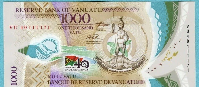 Vanuatu 1000 Vatu 2020 UNC Polymer NL357