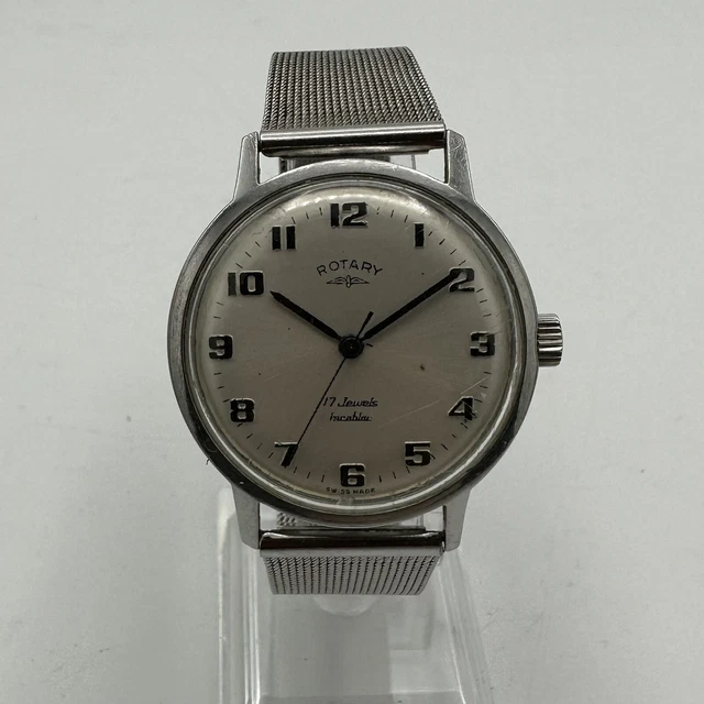 Orologio da polso Uomo Vintage ROTARY 17 Jewel Incabloc Made in Svizzera Calendario 3