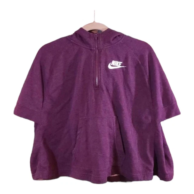 Nike Half-zip Hooded Poncho Sweatshirt Sporty Athleisure Casual Comfy Girls' L
