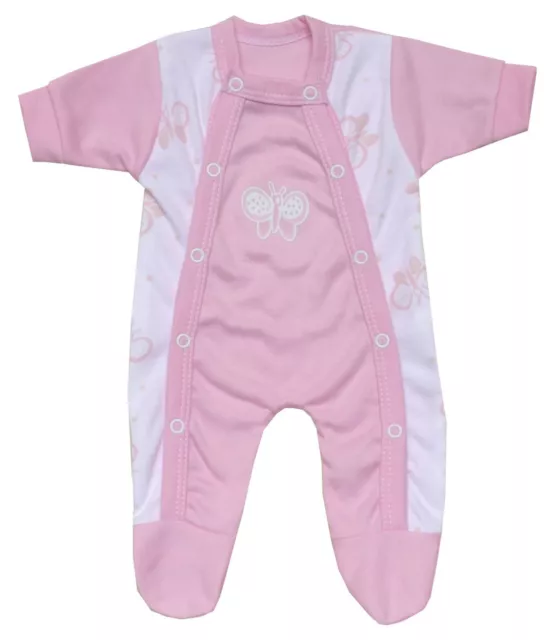 BabyPrem Premature Tiny Baby Clothes Girls Pink Butterfly Sleepsuit Babygrow