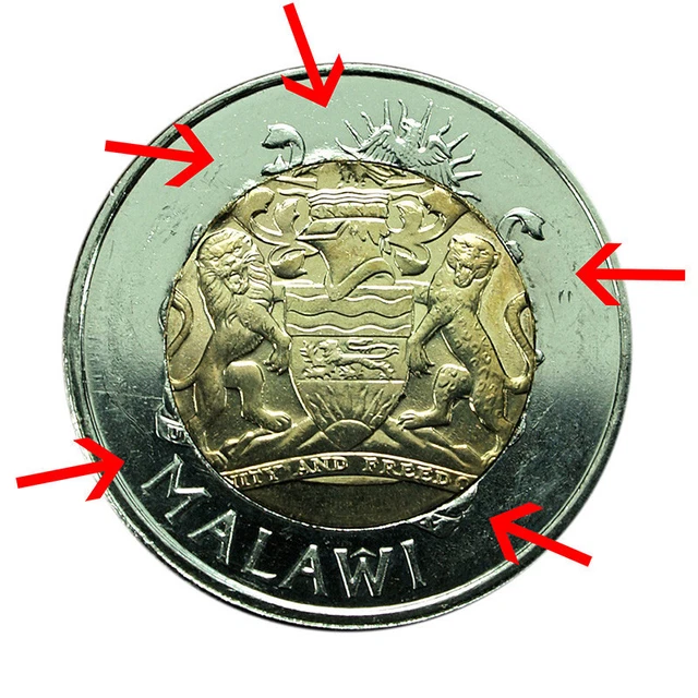 error Malawi Coin 5 Kwacha 2006 KM#57 Bimetallic 01641