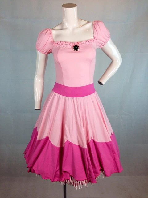 SEXY PRINCESS PEACH Toadstool Mario Bros Dress Adult Womens Cosplay Costume  L/XL $34.99 - PicClick