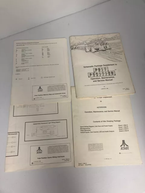 Atari Pole Position and Asteroids  Schematics Manuals Lot