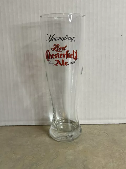 Yuengling Lord Chesterfield Ale Glass America's Oldest Brewery Barware Bar Tall