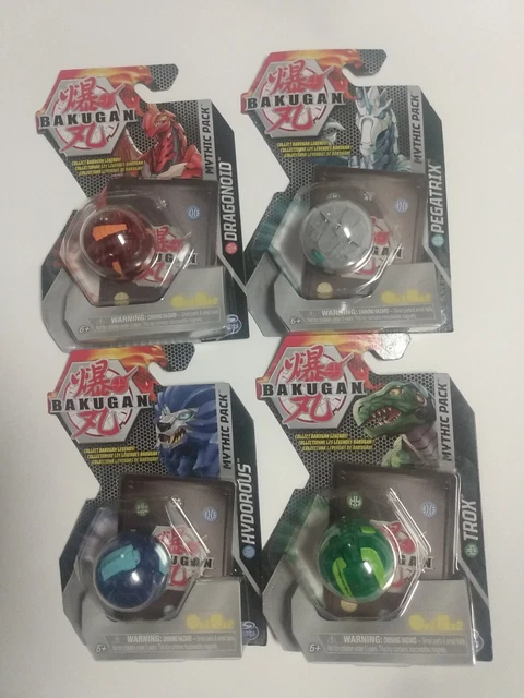 4 Hard To Find Mythic Pack Bakugan Dragonoid Trox Hydorous Pegatrix