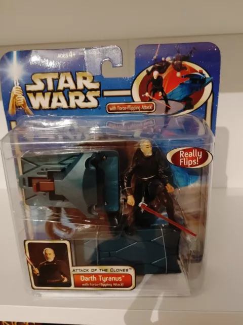 STAR WARS DARTH TYRANUS action figure WITH FORCE-FLIPPING