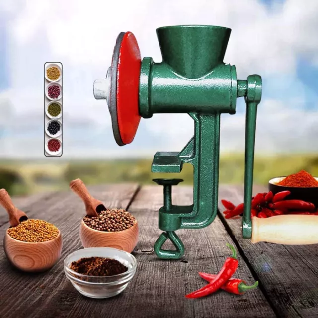 Manual Iron Grain Grinder Mill Crusher Table Clamp For Spice Peanut Corn Nuts AU