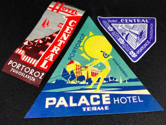 Slovenia Yugoslavia Luggage Labels Hotel Bled Bohinj Ljubljana Rogaska Portoroz 3