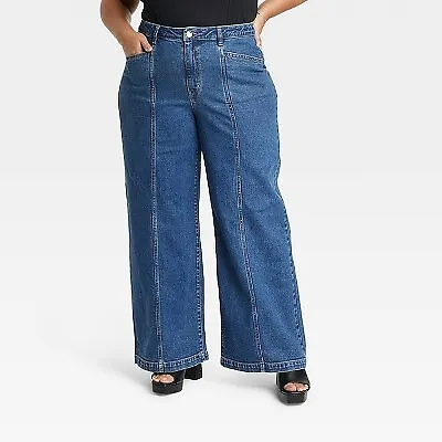 Women's High-Rise Wide Leg Jeans - Ava & Viv