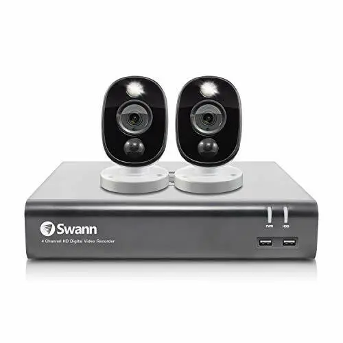 Swann DVR4 4580 4 Channel 1TB DVR 2x 1080MSFB HD Motion Sensing Cameras CCTV Kit