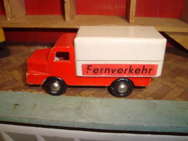 alter Miniatur Lastkraftwagen Fernverkehr   Seiffen um 1960  Erzgebirge
