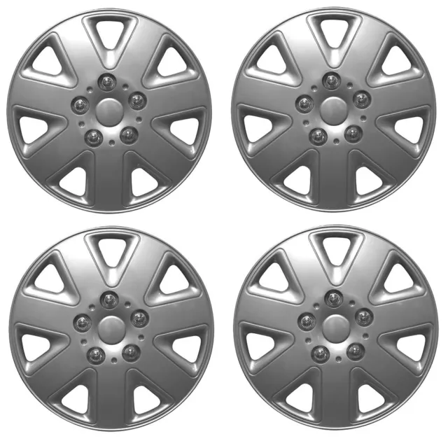 ALLOY LOOK SET OF 4 x 15 INCH SILVER WHEEL TRIMS COVERS HUB CAPS 15"