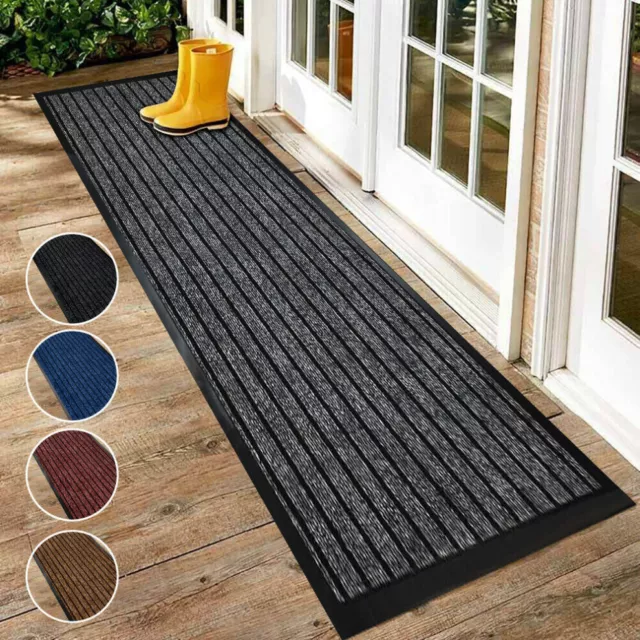 Rubber Door Mat Kitchen Hallway Floor Barrier Mats Heavy Duty Nonslip Runner Rug