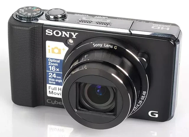 Sony Cyber-shot DSC-HX9V 16.2MP Digital Camera - Black, boxed with accessories