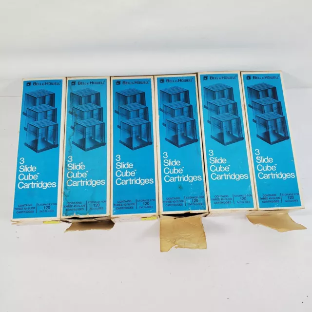 Lot of 6 - 3 Pack - Bell & Howell Slide Cube Cartridges Storage 18 Total Cubes