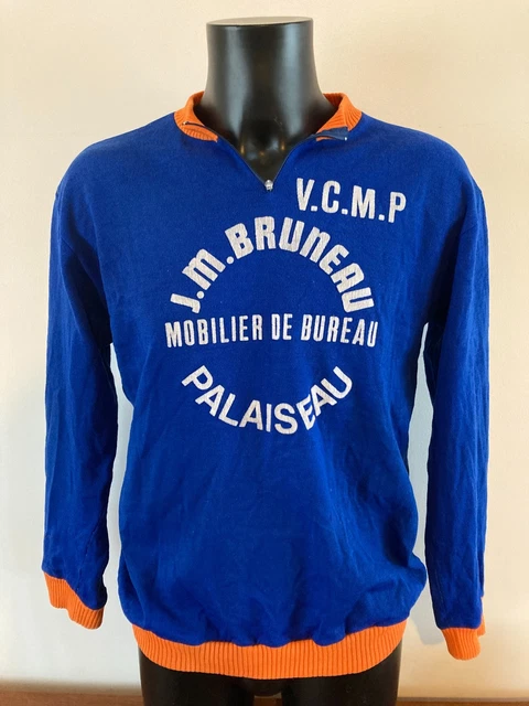 Maillot Cycliste Vintage BEZIERS Richardson Velo Club Nissan - Années 70, Taille L, Orange
