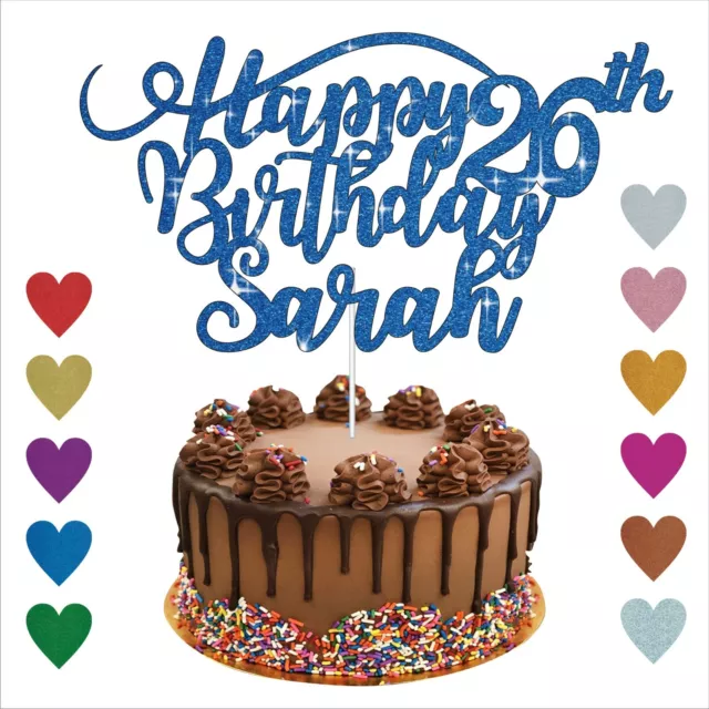 Happy Birthday Personalised Cake Topper Custom Cake Decoration 15th 16th 30th 50