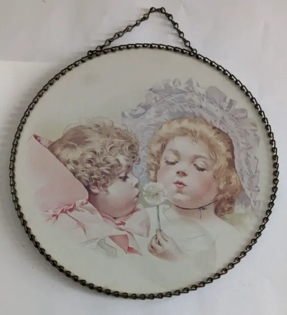 Vintage Gallery Graphics Victorian Reproduction Flue Cover Girls with Dandalion