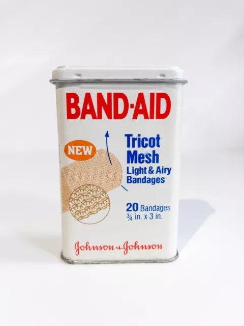 Vintage BAND AID Tin 20 Bandages EMPTY Johnson & Johnson Set Prop