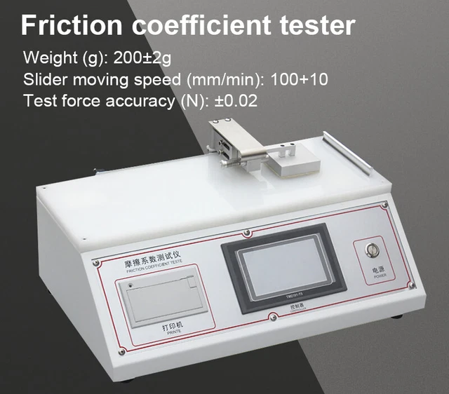 FABRIC FRICTION COEFFICIENT Tester Film Paper Coating Friction Testing ...