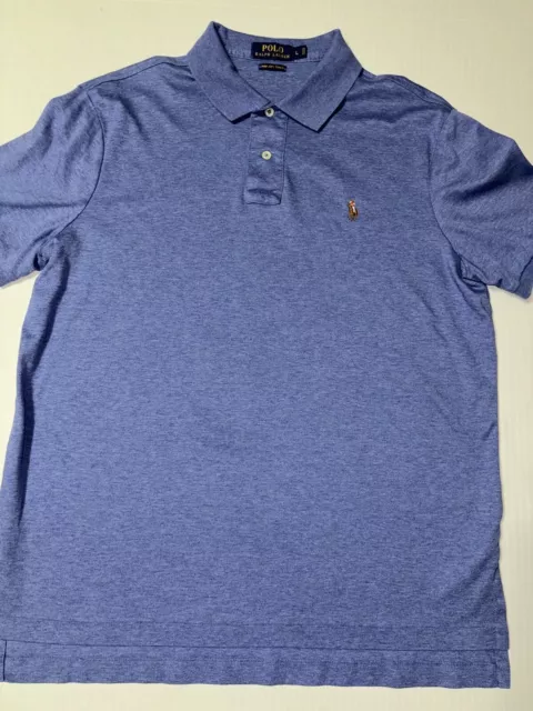 Polo Ralph Lauren Men’s Pima Soft Touch Blue Shirt Short Sleeve