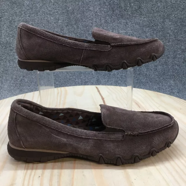 Skechers Shoes Womens 9 Relaxed Fit Casual Slip On Loafer 49324 Brown Suede