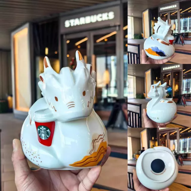 STARBUCKS 2024 CHINA Year Of Dragon White Piggy Bank Cute Desktop