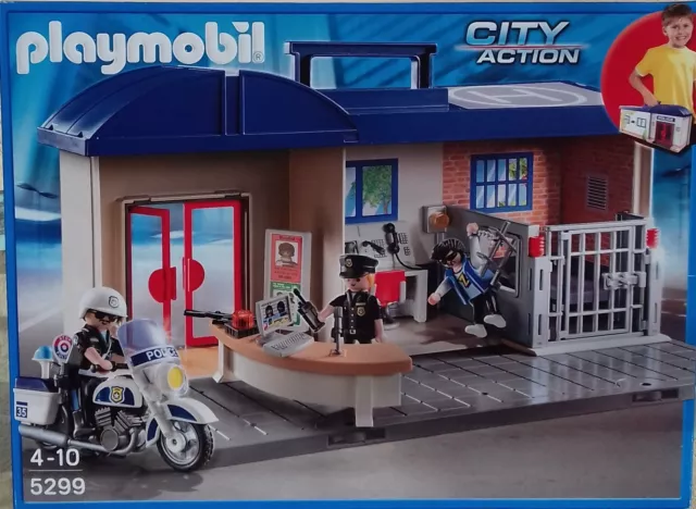 Playmobil City Action 5299 pas cher, Commissariat de police transportable