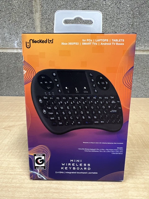Mini Wireless Keyboard for Android PC Media Remote Gaming Xbox 360 PS3 Black New