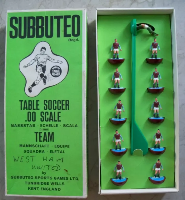 Subbuteo Team West Ham Utd (Eng) Hw Ref N.7 Players And Long Box Great