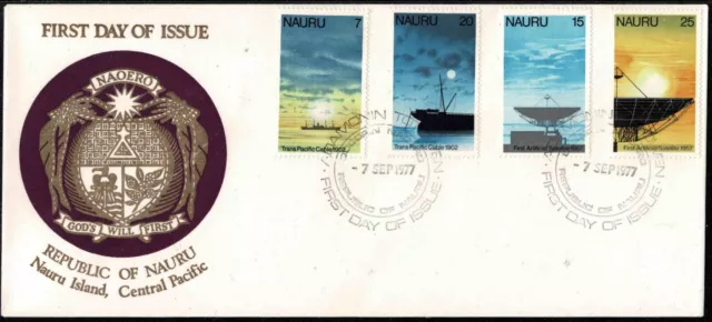 Nauru 1977 75th & 20th Anniversaries Of Telecommunications FDC - Mint