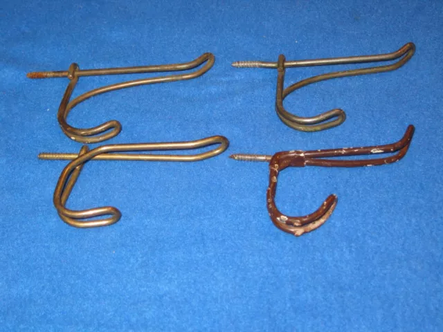 4 Vintage Metal Threaded Wire Hooks Coat hooks Farmhouse  wire coat hook 2