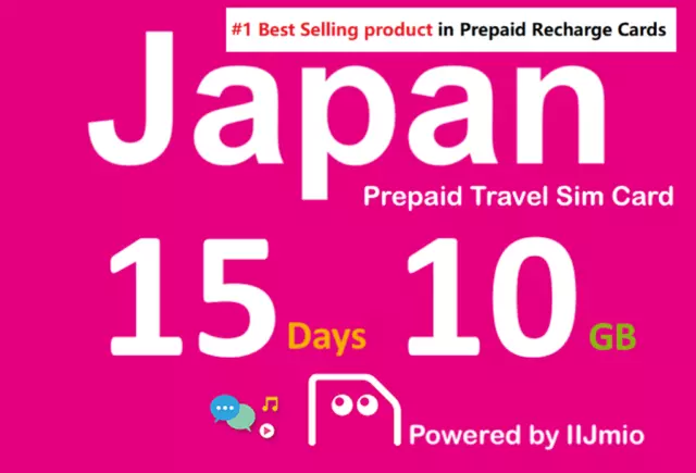 Japan Travel - NEW Docomo IIJmio 15 days 10GB prepaid data SIM card Best Value