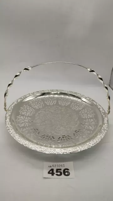 New Queen Anne Silver Plated Oval Shaped Decorative England Cake Plate - Vintage