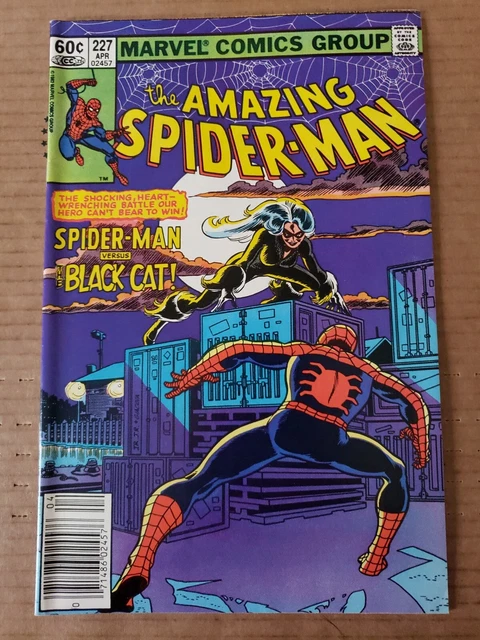 1982 Marvel Amazing Spider-Man #227 Black Cat Appearance.  Beautiful Grade I Com