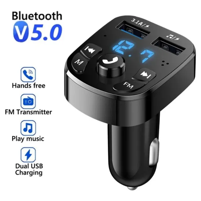Lettore Bluetooth Trasmettitore wireless Caricatore USB MP3 per Auto vivavoce