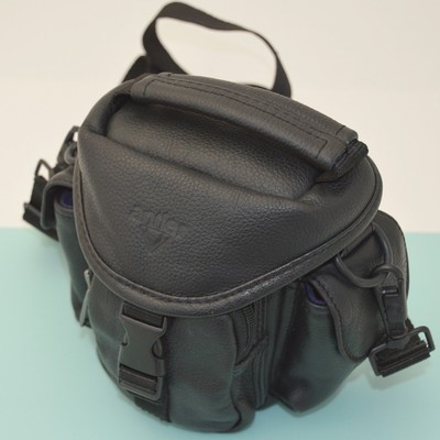 VINTAGE antler Borsa Per Fotocamera Nero con fodera interna blu. 